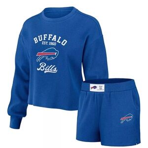 WEAR by Erin Andrew Buffalo Bills Waffle Knit Lounge Set Size XL
